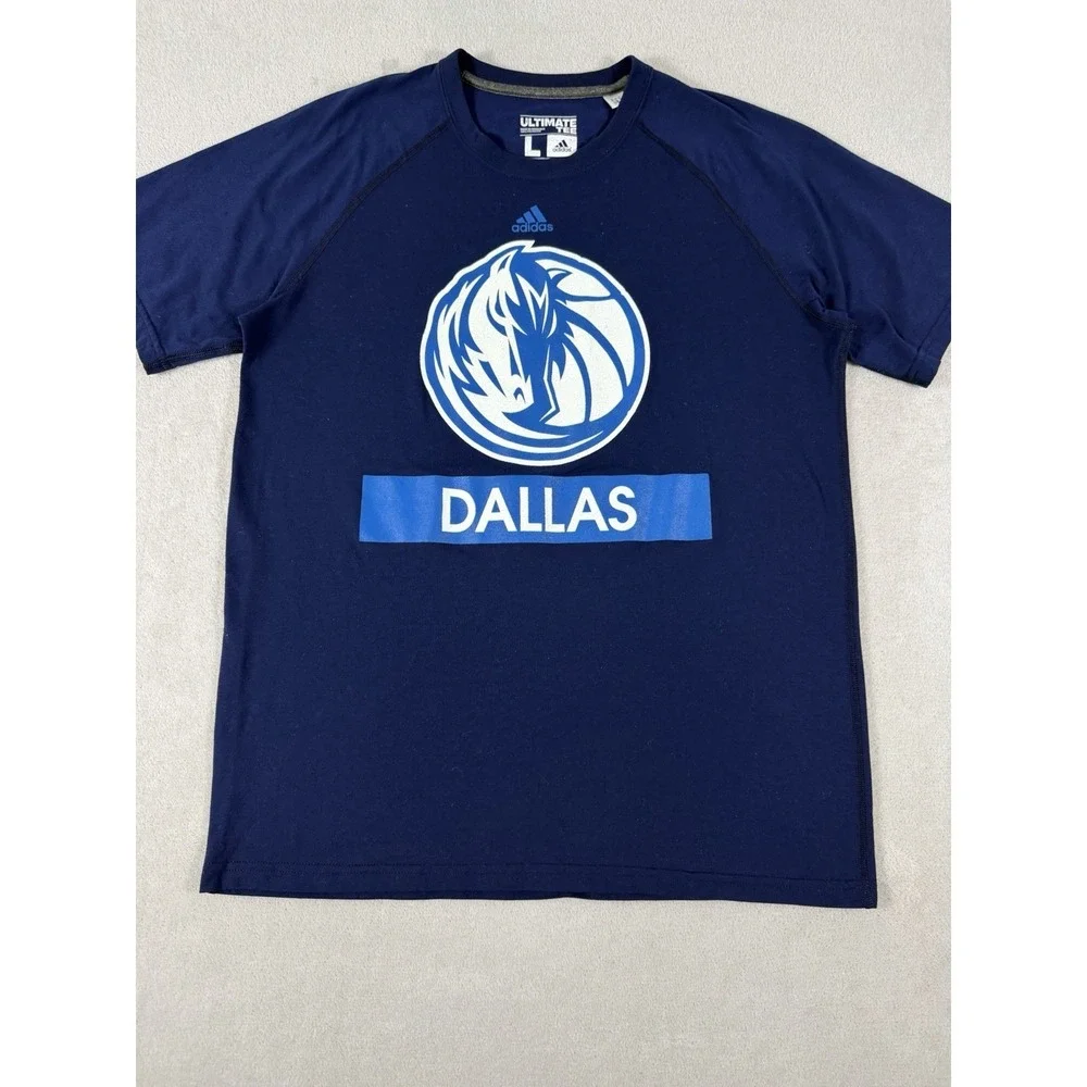 Adidas Dallas Mavericks T Shirt M Large Blue NBA Logo‎ Basketball Tee Athletic